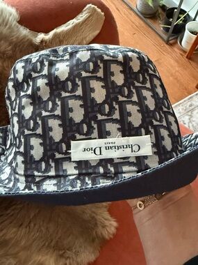 Dior Blue and White Monogram Bucket Hat